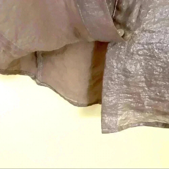 Calvin Klein Metallic Shimmer Button Down Shirt - Picture 5 of 9